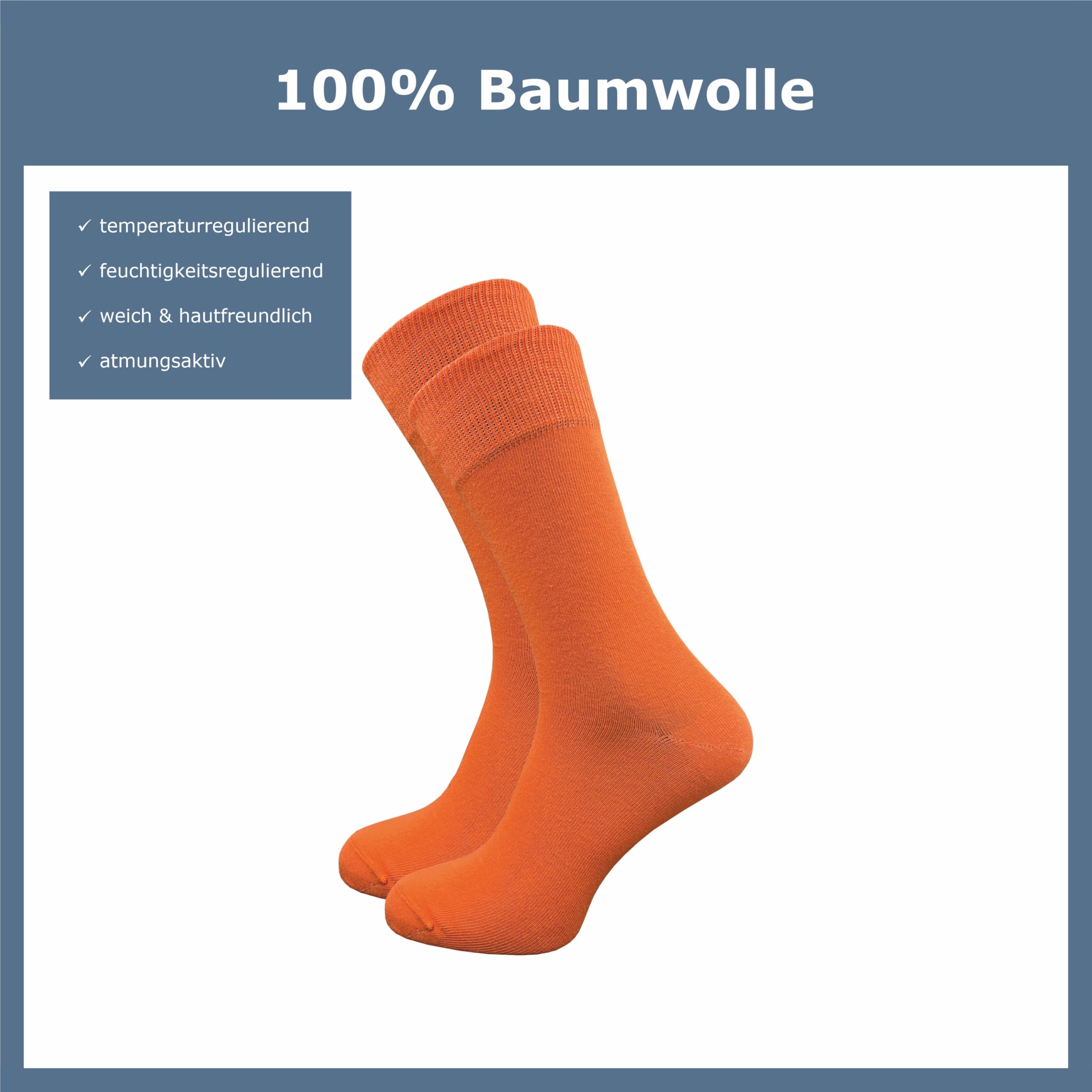 Calzini da uomo in 100% cotone | Calzini in puro cotone in set da 10 | Calzini per il tempo libero senza cuciture con tallone e pizzo rinforzati