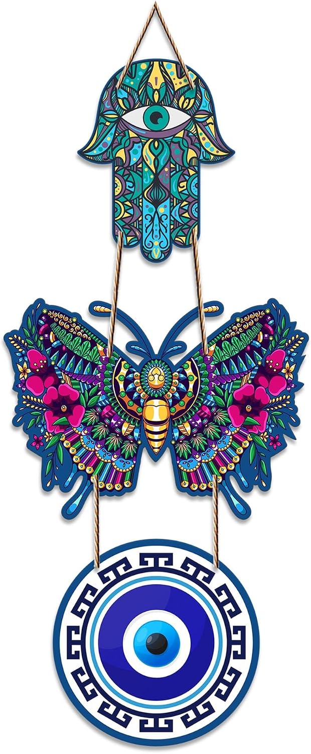 Artvibes Beautiful Butterfly Luck Prosperity Wooden Wall Hanging For Luck Properity For Home Decoration | Spiritual Decor Items | Wall Illustrations | Ethnic Wall Decor | Wall Art Print (WH_8503N)