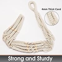 Vista 6 de Shineloha - Colgador grande de macramé de 43 pulgadas para maceta de 12 pulgadas + gancho (extra larga y grande), maceta colgante grande