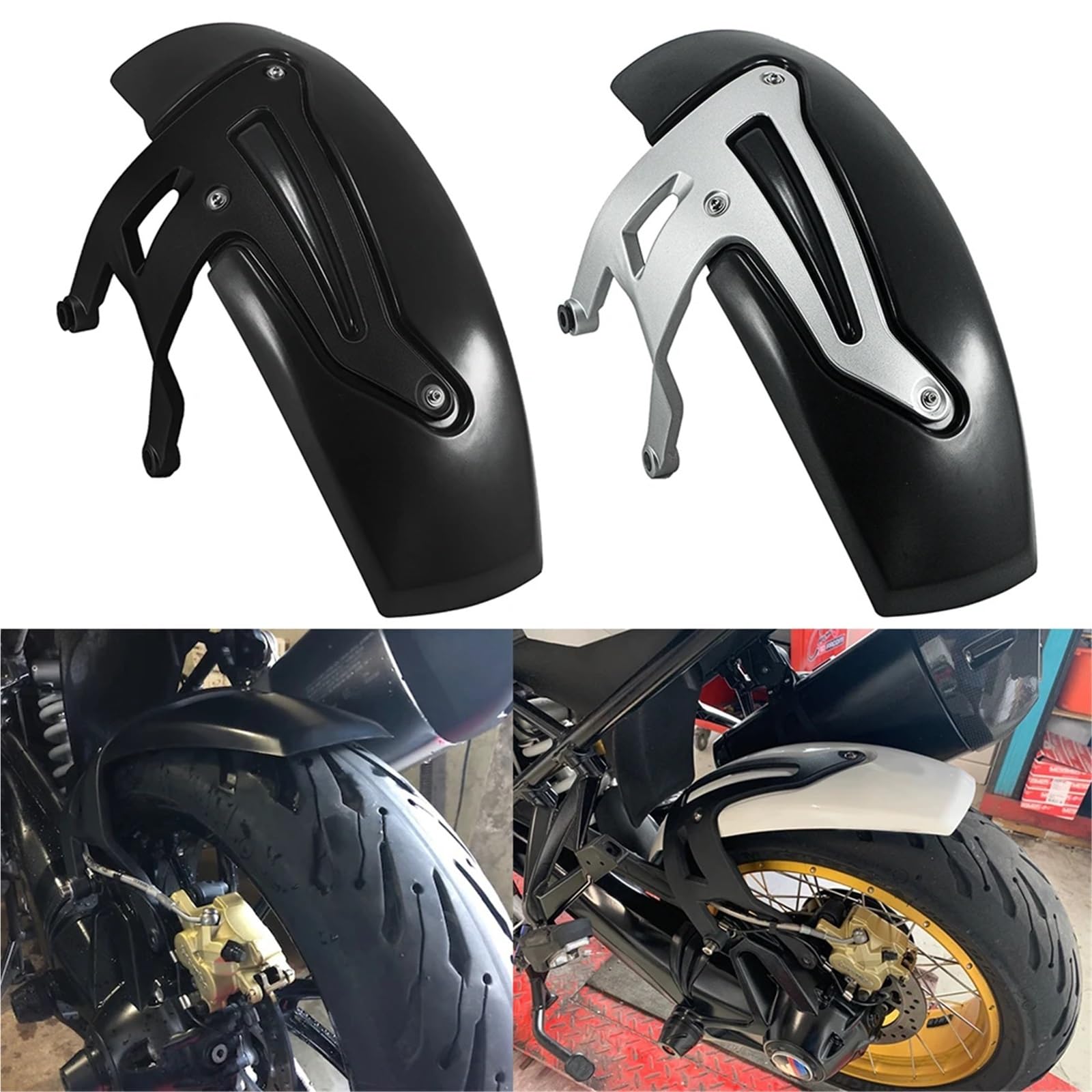 Adatto per BMW R1250/1200GS GSA LC ADV 2013-2024 Moto Parafango Posteriore Tire Hugger Splash Fango protezione forcella(Rear Silver)