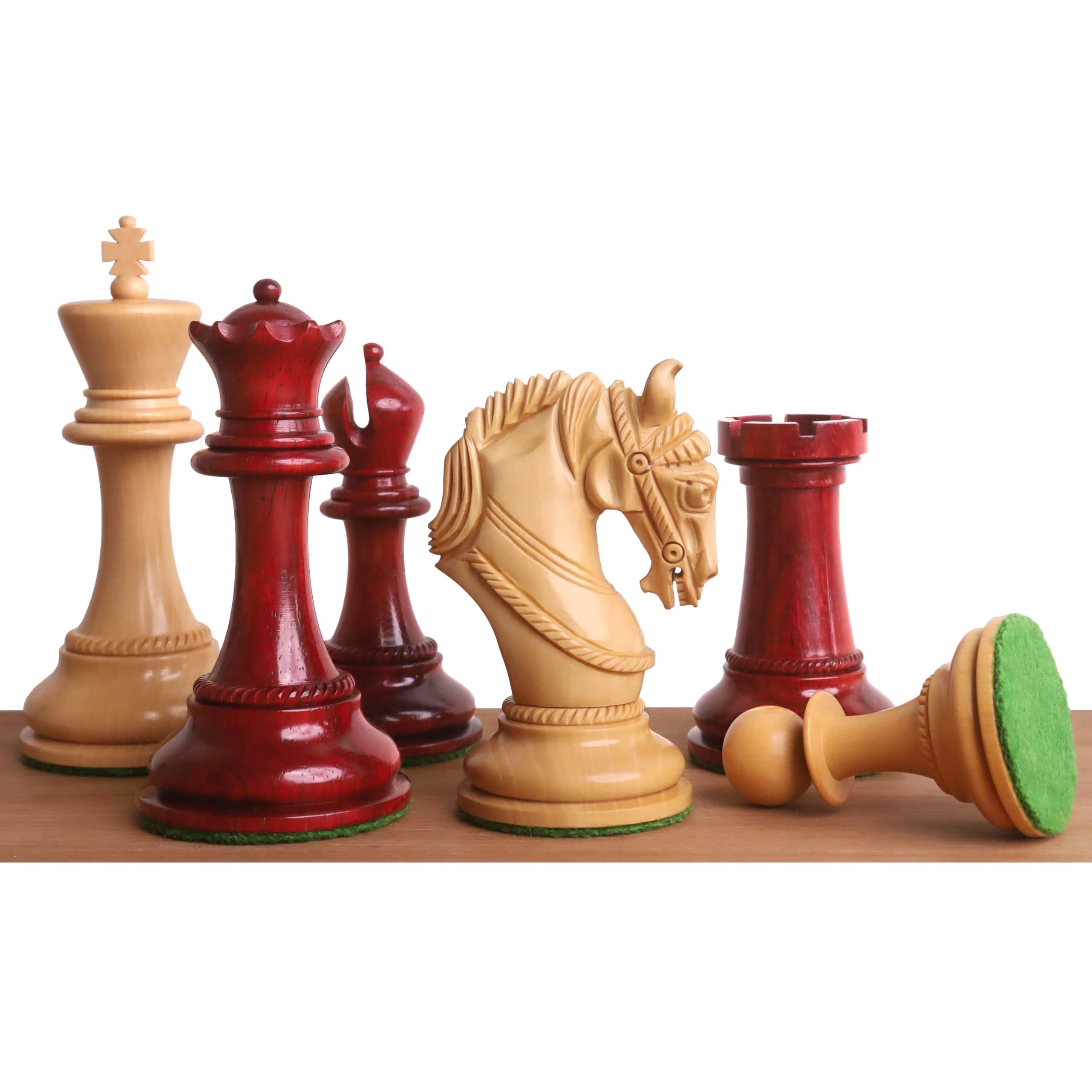 Royal Chess Mall - Juego de ajedrez Staunton de Lujo Imperator de 4,3" - Solo Piezas de ajedrez - Palisandro Bud - Peso Triple