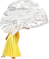 Vista 6 de Wuchieal 1 bandera de alabanza de ángel de adoración semicírculo de 74 pulgadas, bandera de semicírculo metálica con varilla escalable (plateado)