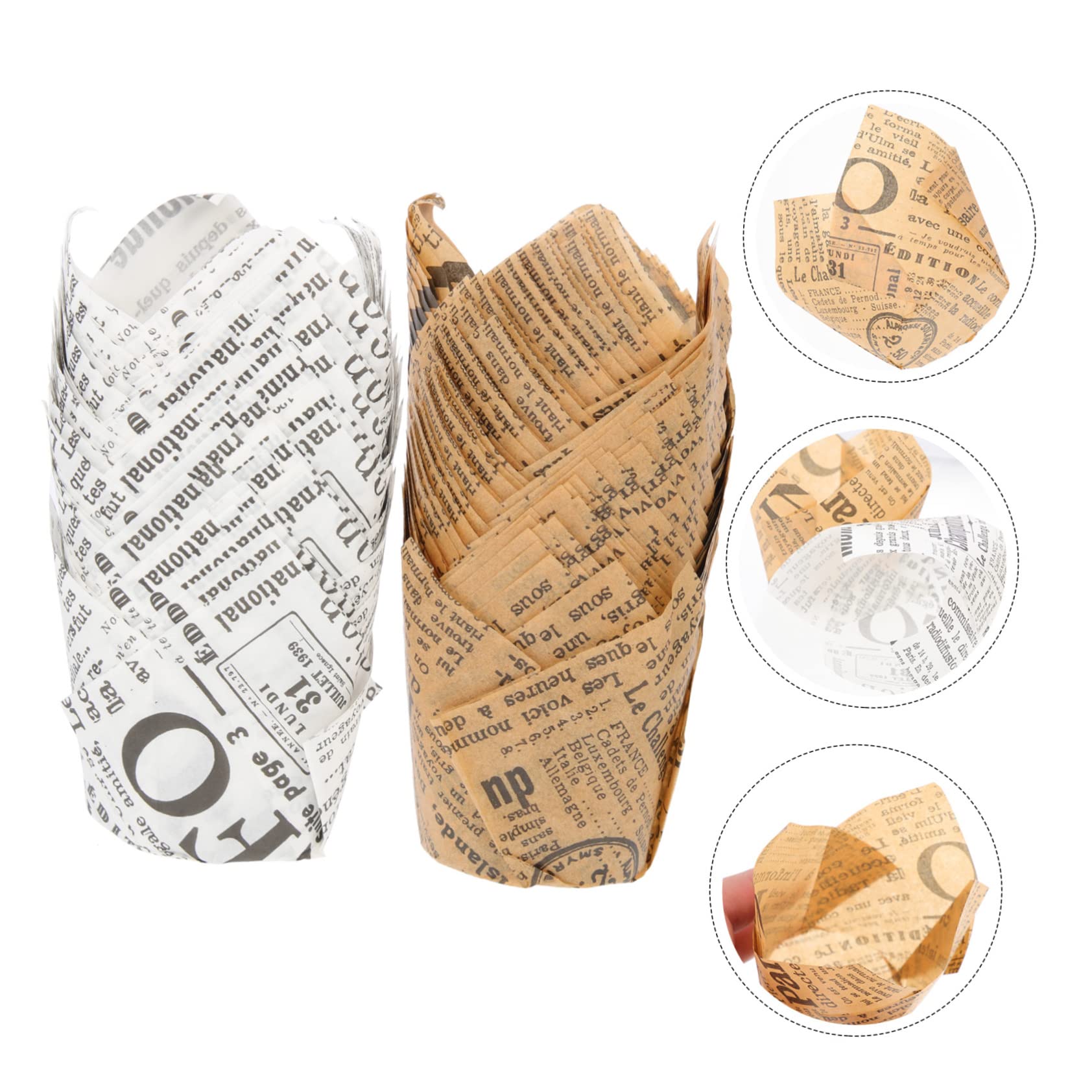 Cabilock Lot De 4 Caissettes À Muffins En Papier Antiadhésives Lot De 100 Pièces.