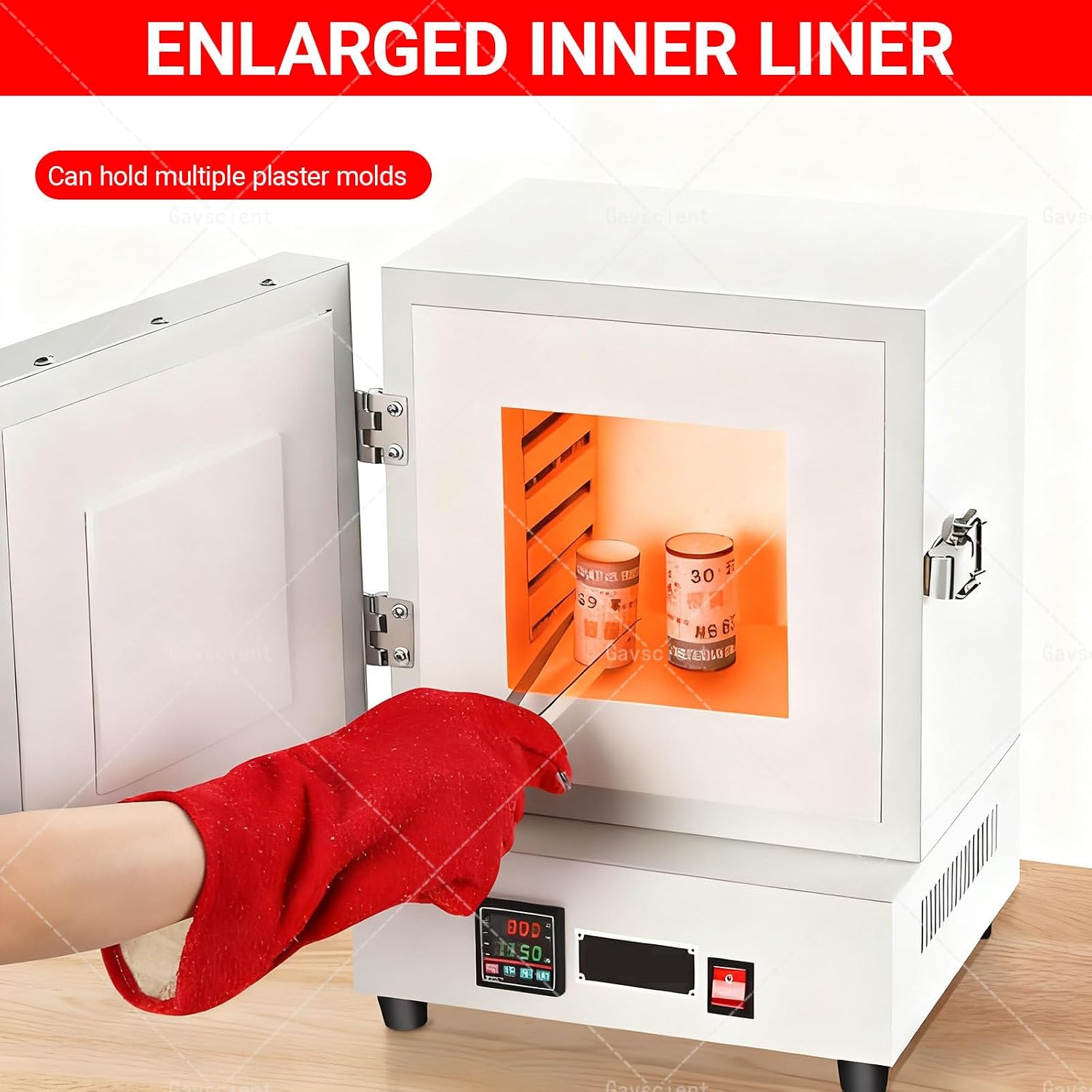 2000W Laboratory High-Temperature Closed Furnace, 1150°C Muffle Furnace with Temperature Regulation, Suitable for Clay DIY, Enameling, Jewelry Processing
