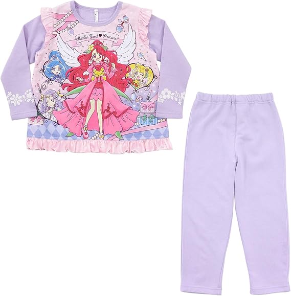 Amazon ヒーリングっどプリキュア 光るパジャマdx 裏起毛 100cm ラベンダー B パジャマ 通販