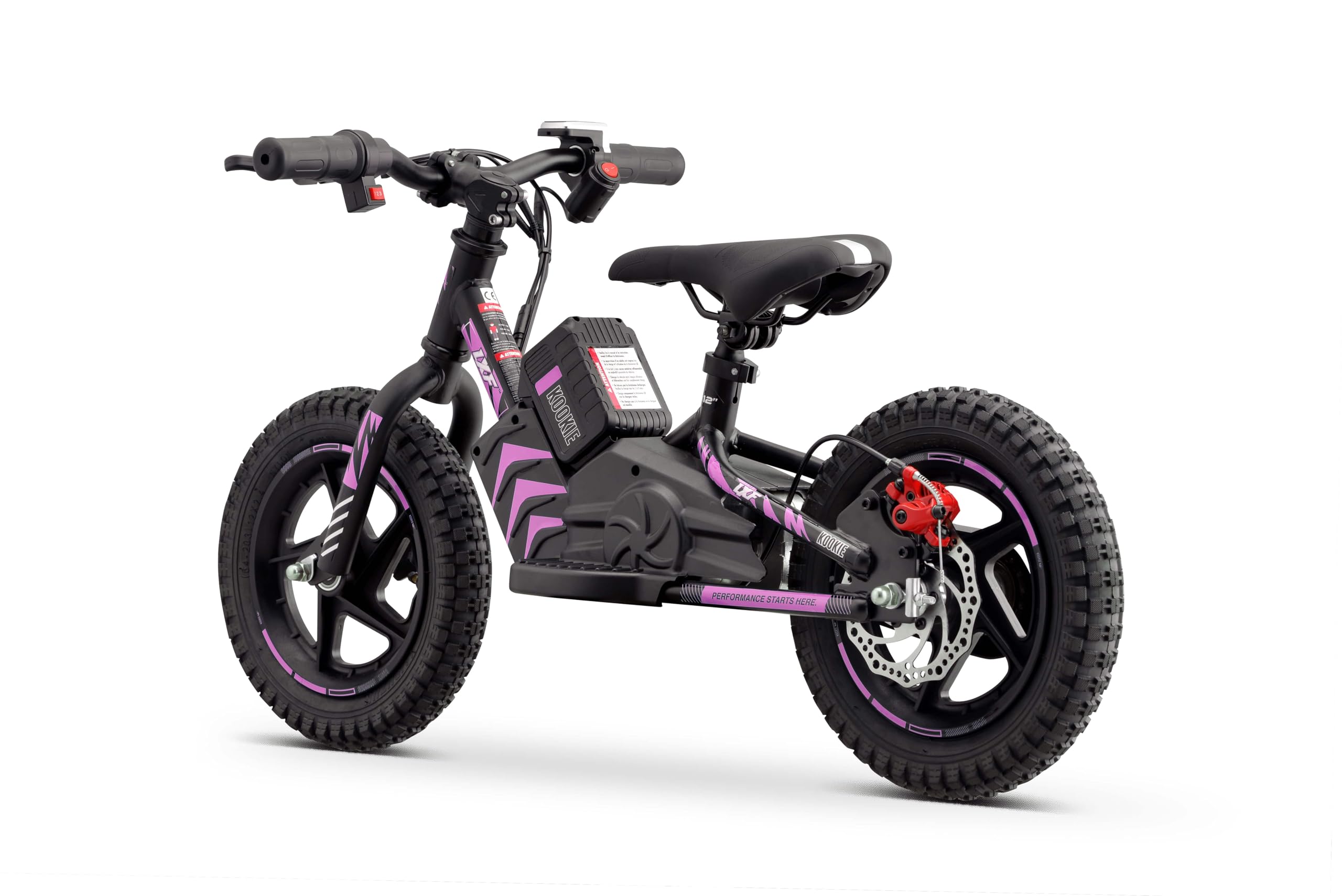 LXF Draisienne électrique Enfant Kookie 12" Black Edition, 250w, Batterie Lithium-ION 21V, Selle réglable, Frein à Disque arrière