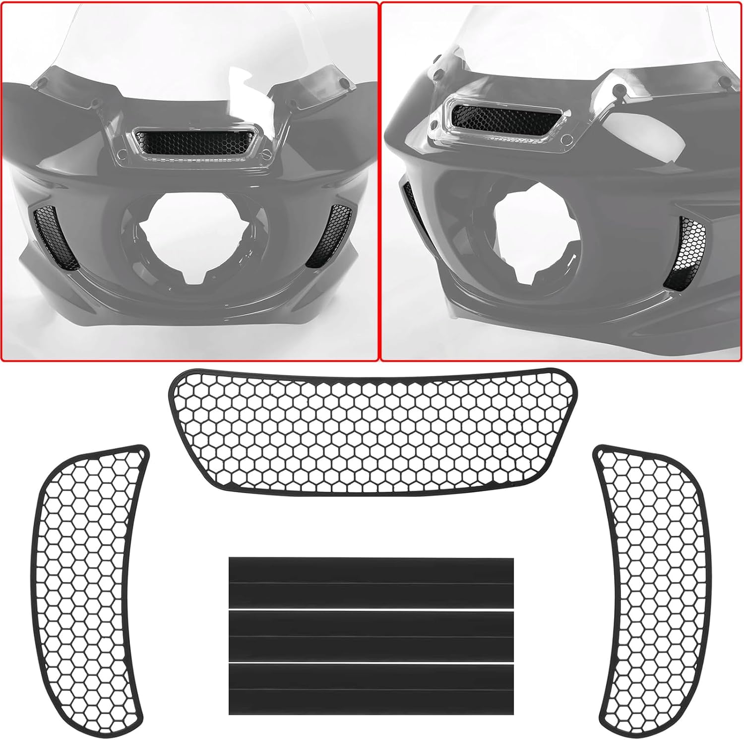 Fairing Mesh Vent Screen Grills for Harley Softail 2022-2025 Low Rider ST FXLRST, 2022 Low Rider El Diablo FXRST Models, Black Metal