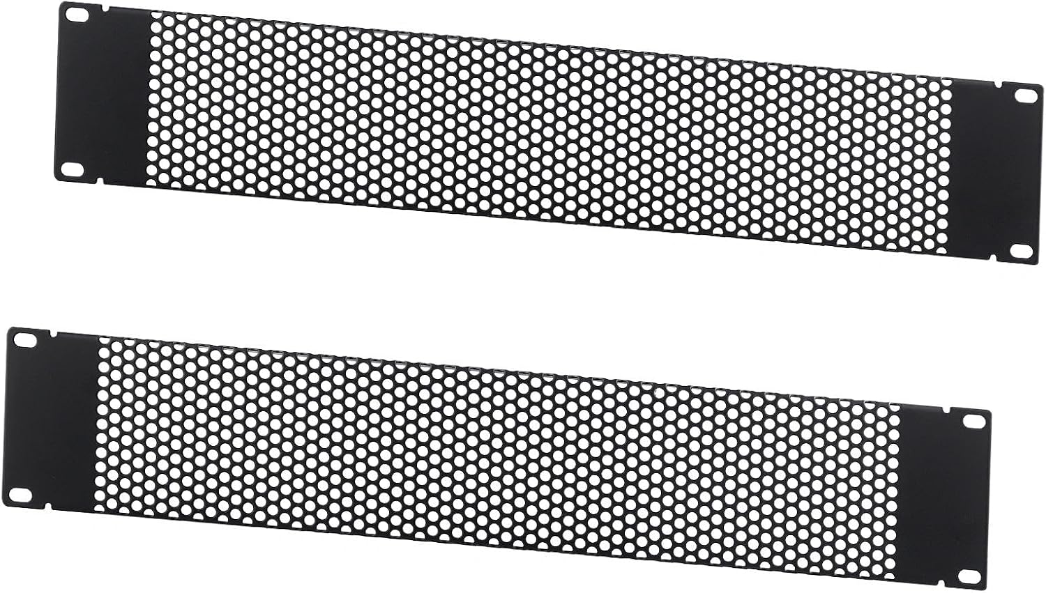 2U Vented Blank Panel, Steel Rack Blank Panel Mount for 19 Inch Server Rack Enclosure or Network Cabinet, 2 Pack