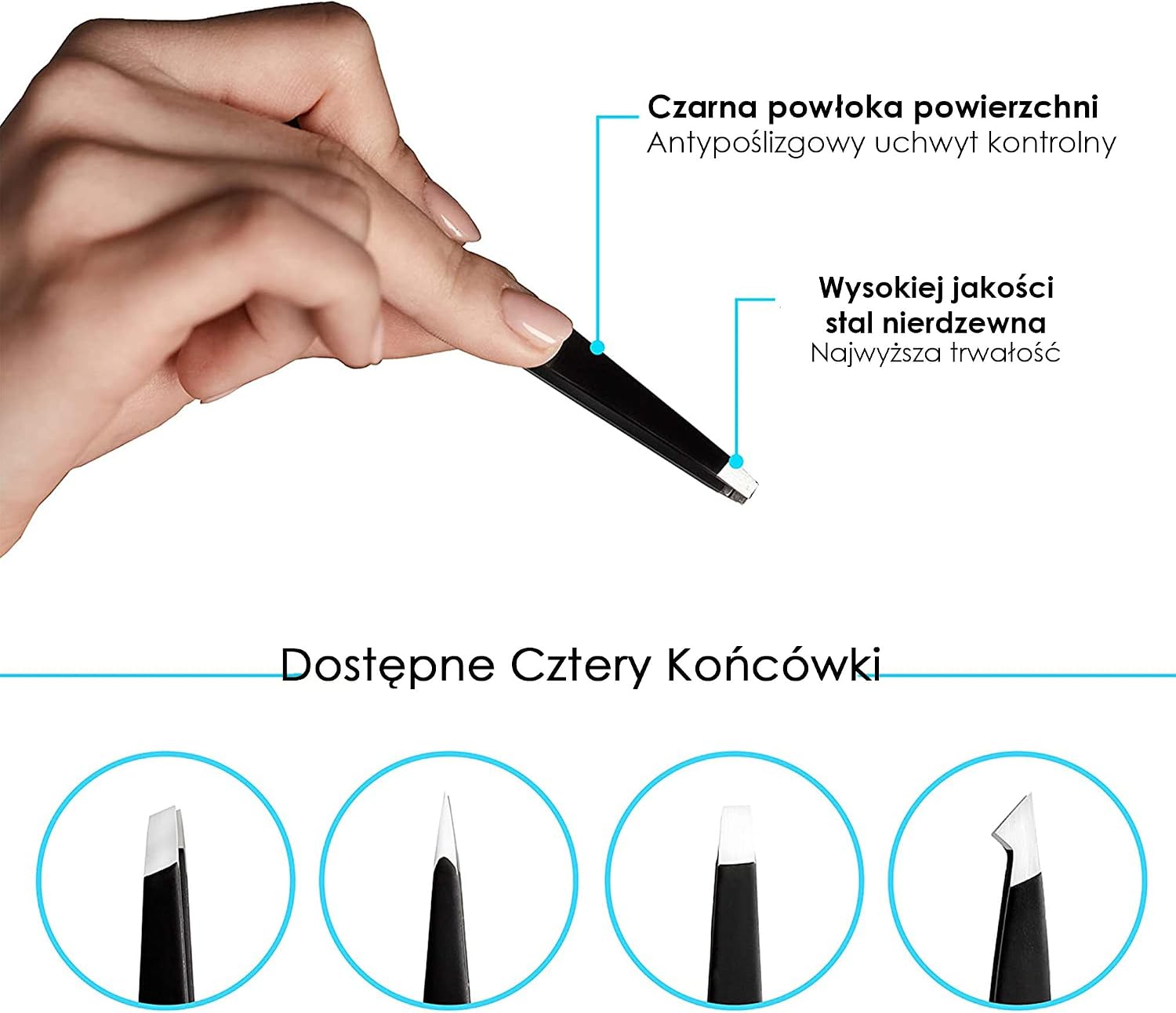 Candure Pincettset i precisionspincett i rostfritt stål – perfekt precision för ögonbrynsp - Analyse des détails et conception