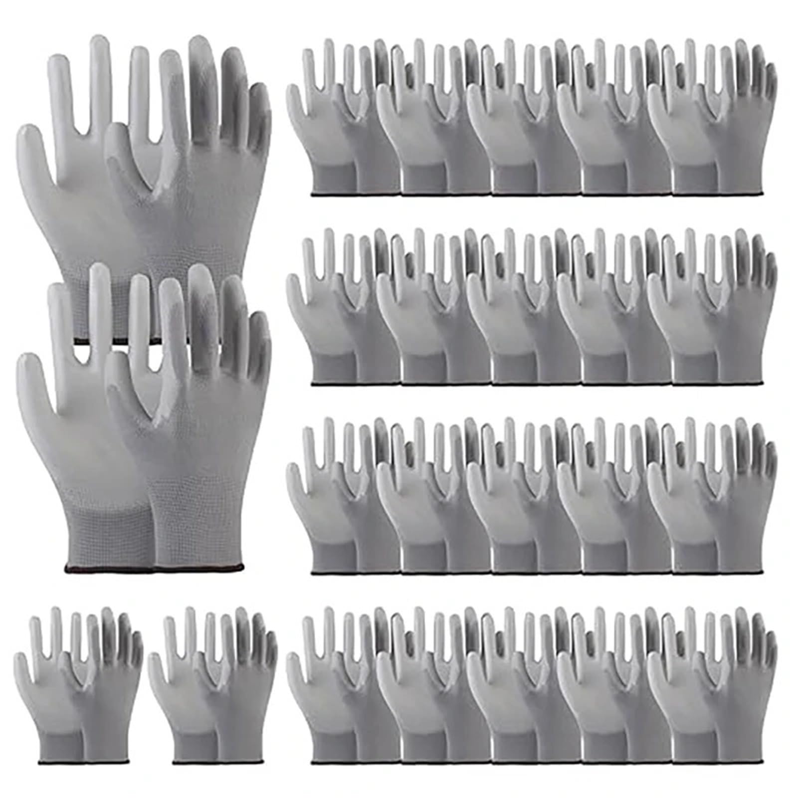 Gants De Travail Antidérapants Gants de travail à paume enduite PU for la construction et le jardinage machines(Black 30 pairs,XL)