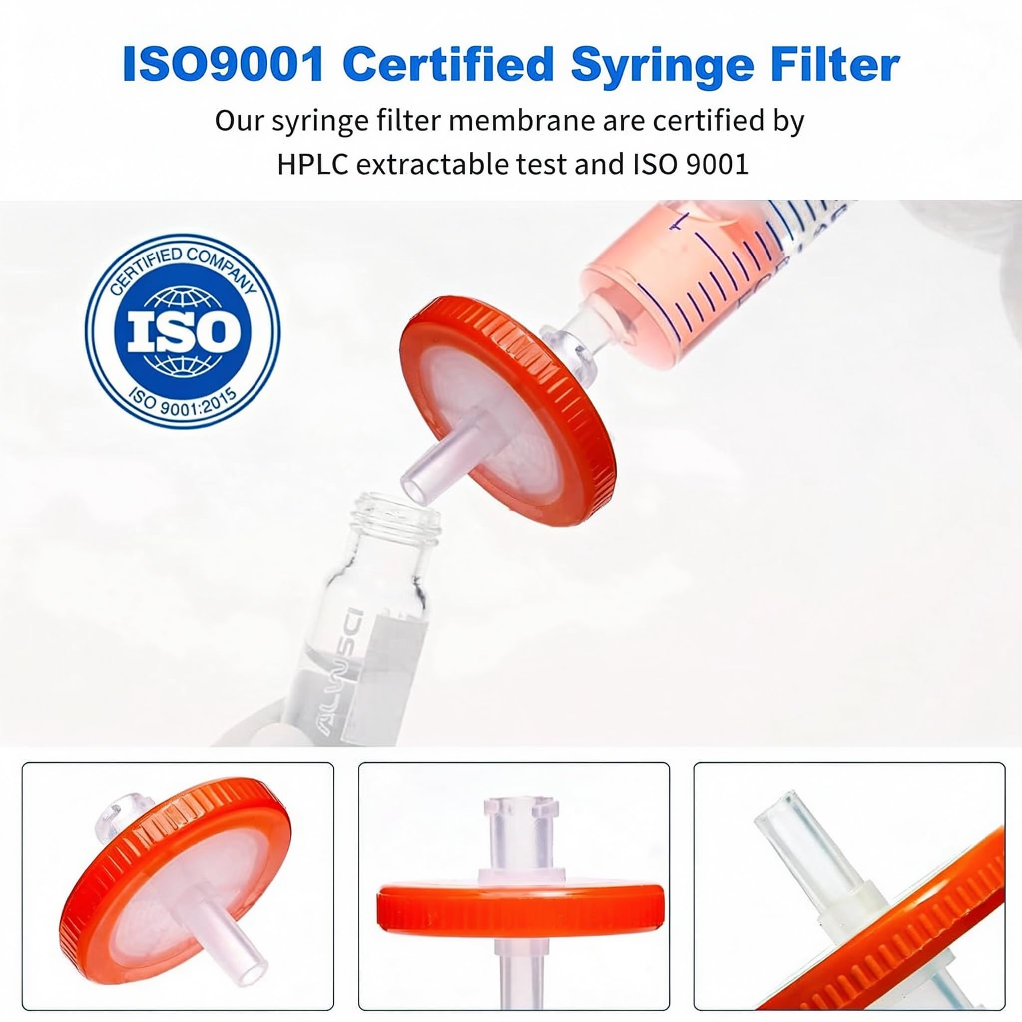 Syringe Filter Hydrophilic PTFE, 25mm 0.45um, Non-Sterile, 100PCS — Amazon image 4