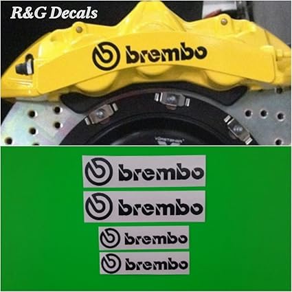 Amazon Co Jp R G Brembo 6ピストン 4ピストン高温ブレーキキャリパーデカールステッカー4枚セット ブラック 車 バイク
