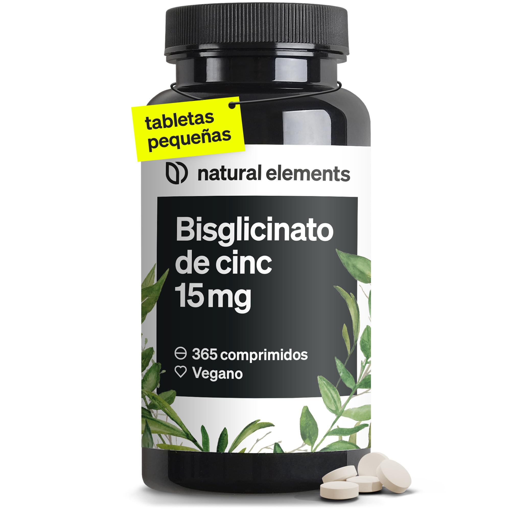 Zinc bisglicinato puro en bote de 365 comprimidos, cobertura de un año