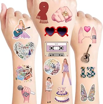 4 Sheets Temporary Tattoos for Fans, Birthday Party Supplies Video Game Party Favors for Fans Birthday Decorations Tattoos Stickers Party Game Gifts