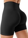 Womens Workout Shorts Butt Lifting Gym Shorts Ribbed Seamless Biker Shorts