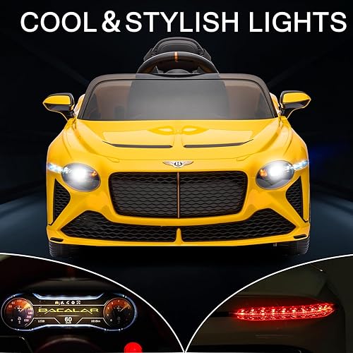 Miniatura 5 de APOCADAY Vehículos eléctricos de 12 V para niños de 1 a 3 años con control remoto, auto Bentley con licencia para niños, ruedas eléctricas para