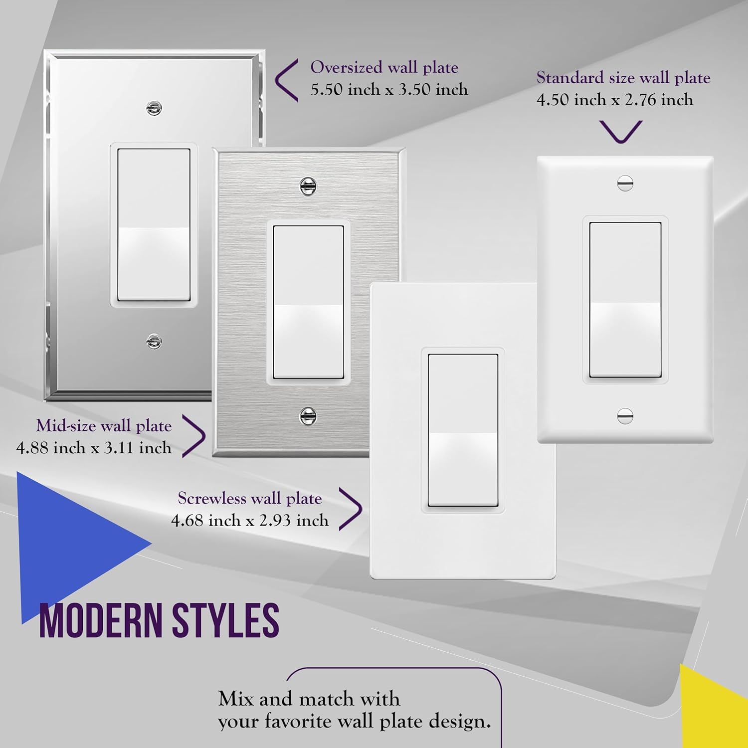 ENERLITES 3-Way Decorator Paddle Rocker Light Switch, Gloss Finish, Single Pole or Three Way, 3 Wire, Grounding Screw, Residential Grade, 15A 120V/277V, UL Listed, 93150-W-10PCS, White (10 Pack)