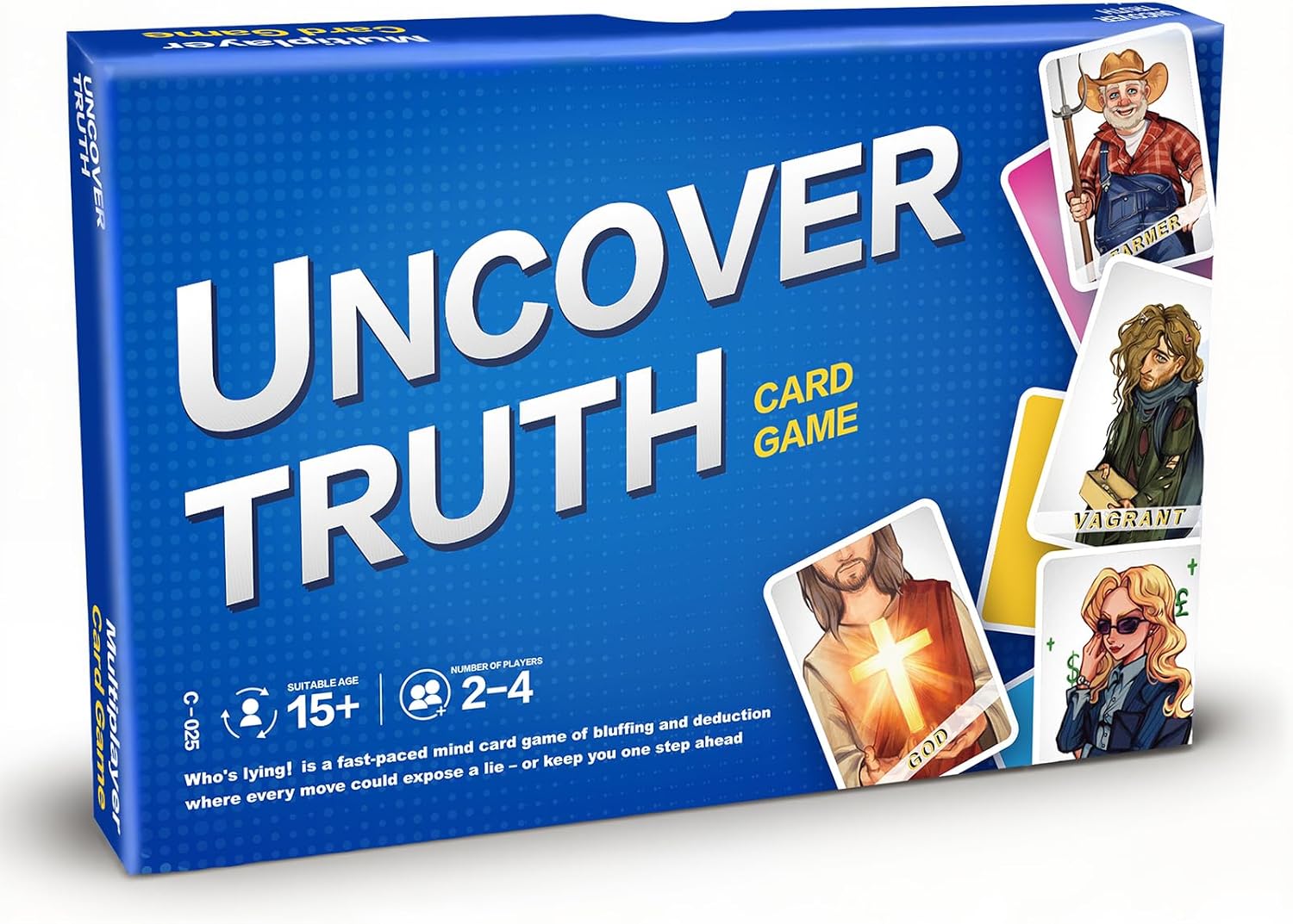 Uncover Truth Card Game | The Mind Card Game | Strategy Game with Travel Hard-Shell Case | Employ Mind Games to Confuse Opponents | 2–4 Players | Fun for Family, Travel, Parties & Game Nights