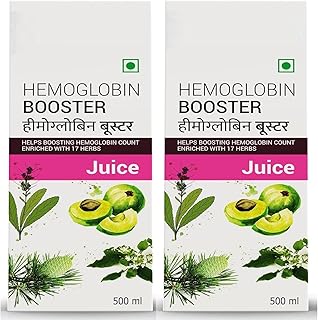 Hemoglobin Booster Juice - 500 ml (Pack of 2) | Helps to improve your Haemoglobin Count | Goodness Dev Daru, Kutki, Amla