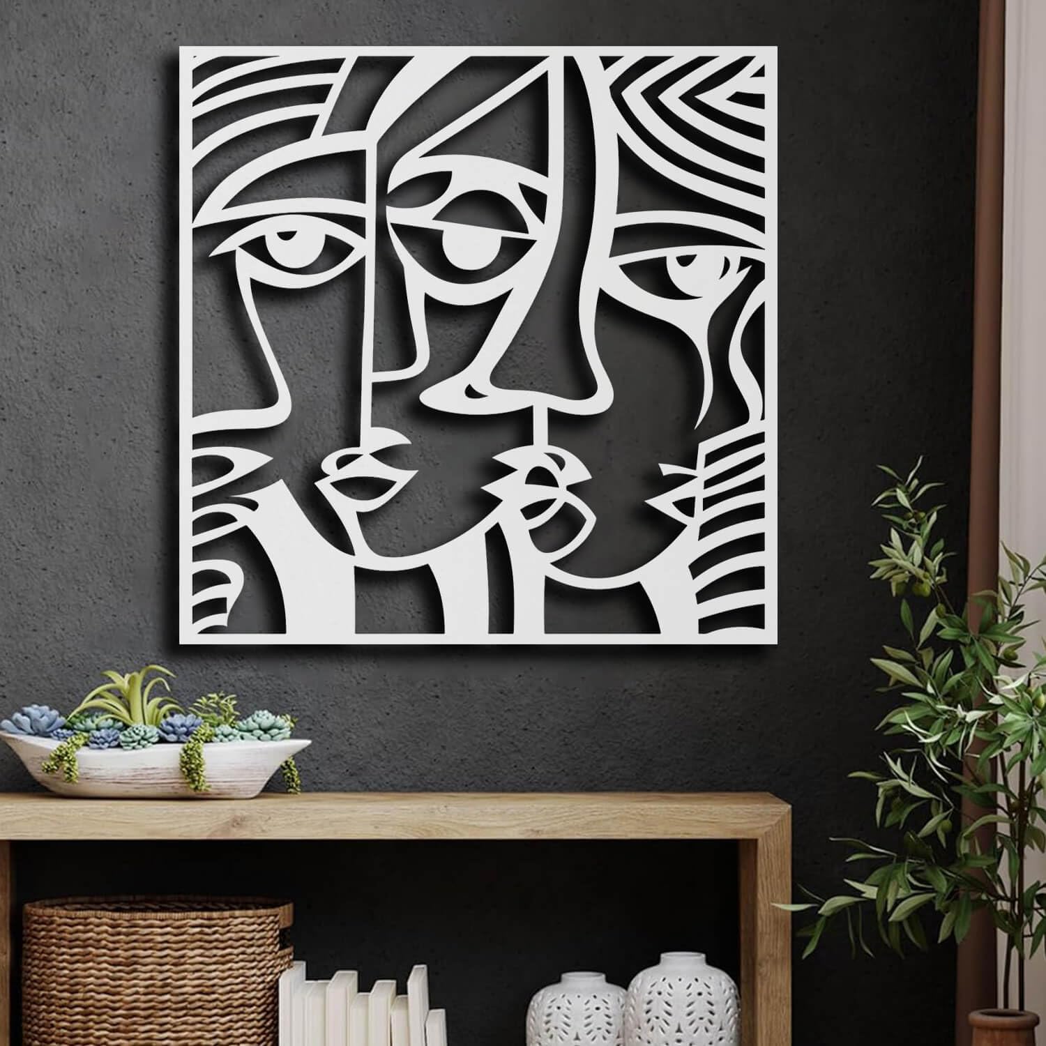 Décoration murale en fer forgé style Picasso au design artistique premium