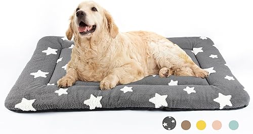 Miniatura 15 de Mora Pets - Tapete para jaula de perro, tapete para cama de perro para perros medianos, lavable, linda cama para mascotas con estrellas, cama para