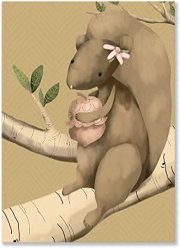 Oopsy Daisy Sally Squirrel Stretched Canvas Wall Art by Meghann OHara, 10 by 14-Inch