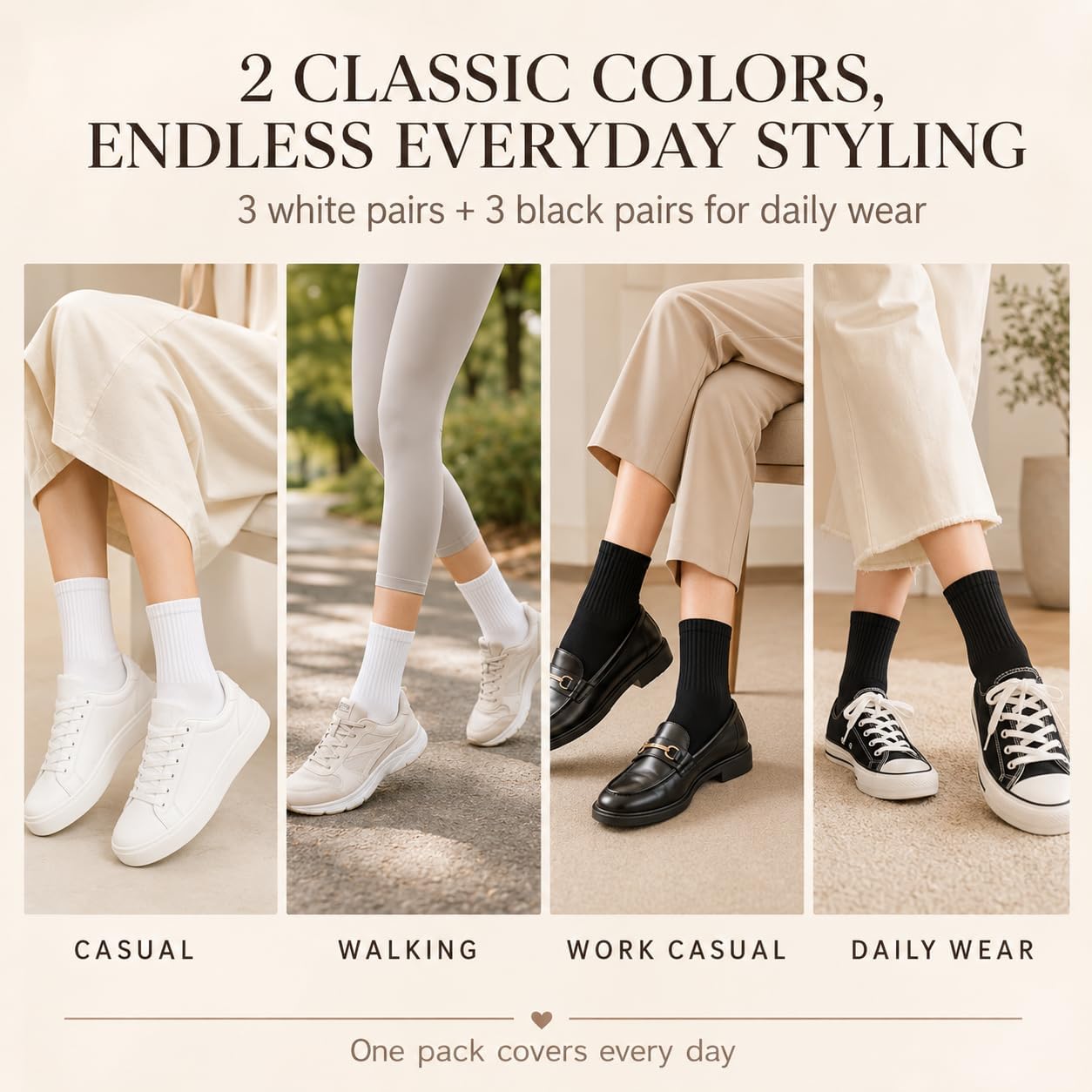 Women's Short Crew Socks,6 Pairs,Size 5-9 | Lightweight ,Athletic ,Cotton Above Ankle Socks for Women,Breathable Smooth Toe