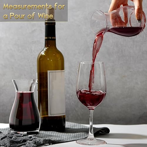 Miniatura 5 de Juego de 2 mini jarras de vino individuales (11.5 onzas), juego de jarras de vino de vidrio para una sola porción, mini jarras de vidrio, jarra