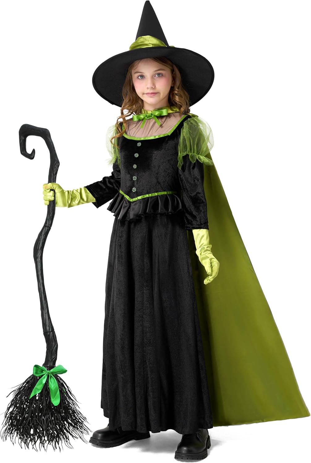 Spooktacular Creations Halloween Child Girl Black Wizard Witch Costume, Kids Witch Outfit Set for Halloween Dress Up Parties - Image 4
