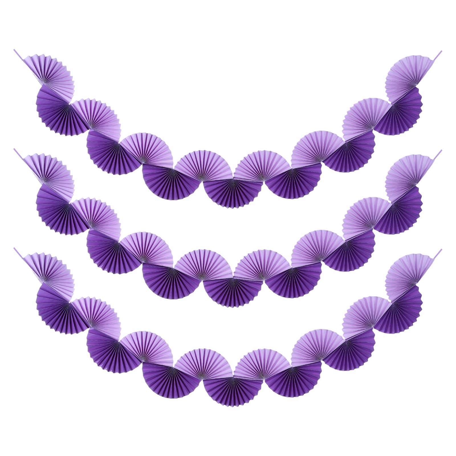 sourcing map Paper Fan Garland, 5.25ft Paper Garland, Purple, 3 Pcs