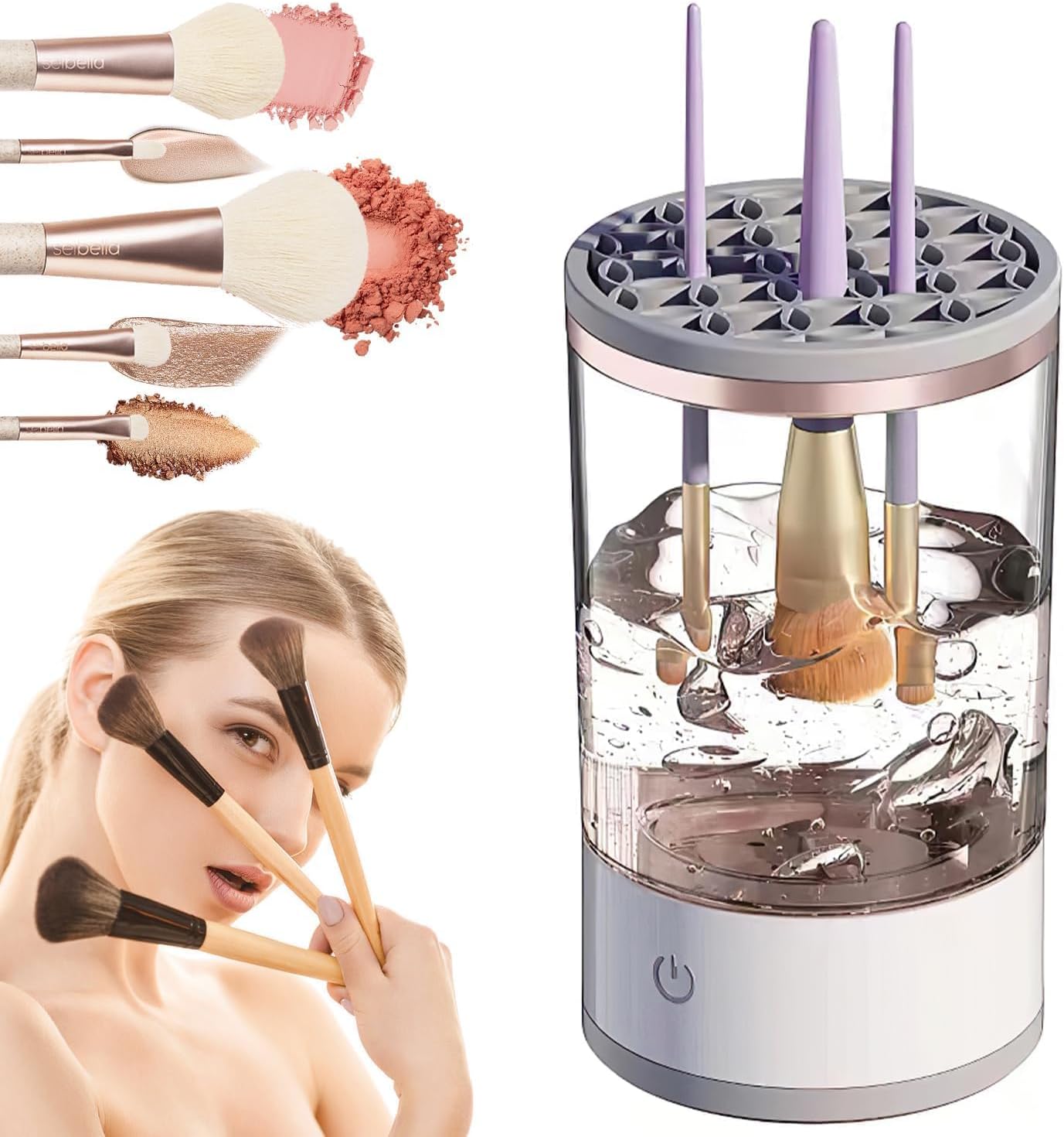 Electric Makeup Brush Cleaner Machine, 2024 Upgraded Cosmetic Brush