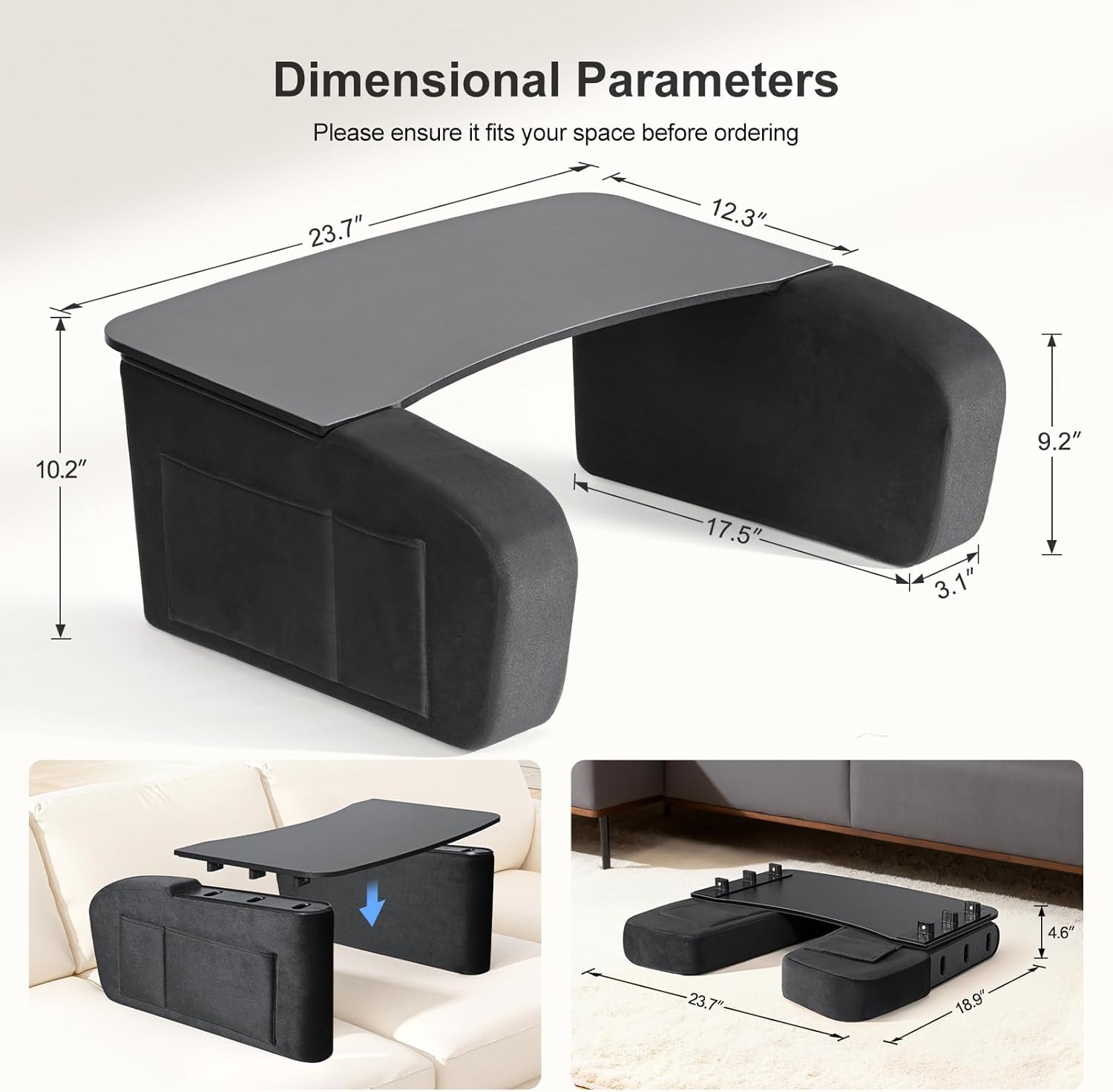 Lap Desk for Adults with Arm Rests,Ergonomic Laptop Pillow Stand for Bed,Couch,Floor,Large Table for Long Hours Work,Eating,Gaming,Reading and Writing,Lap Laptop Desk for College Dorm Room - Image 9