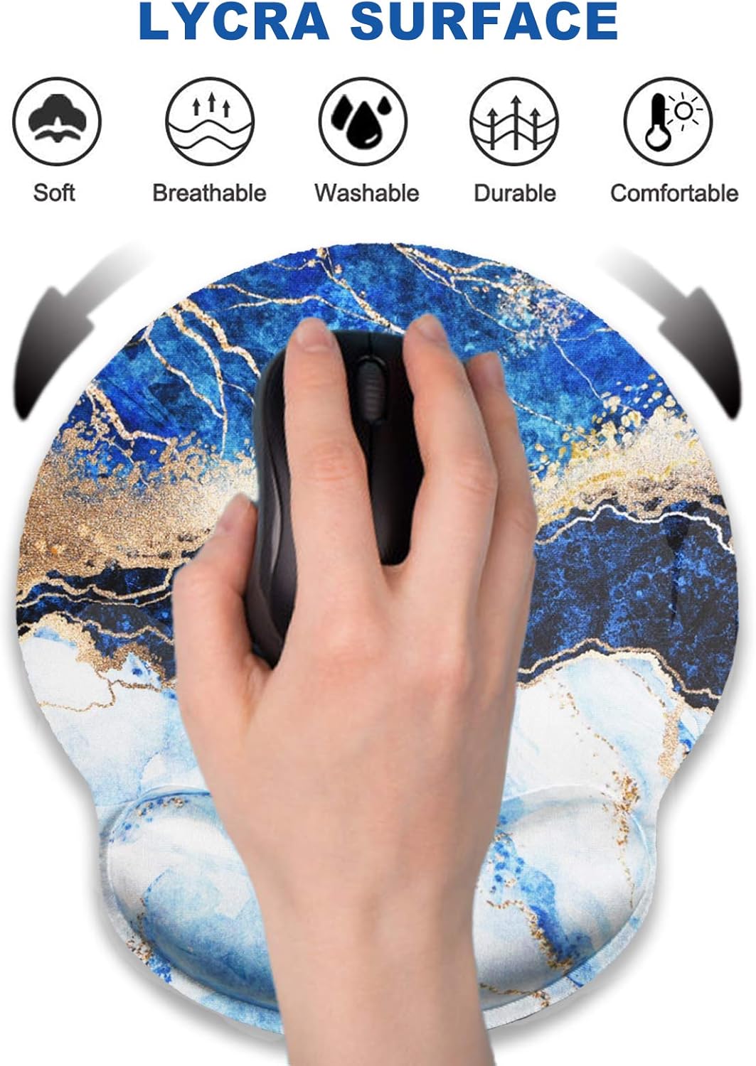 ARTSO Extended Gaming Mouse Pad with Ergonomic Wrist Rest Pad, Non-Slip Desk Mat Protector, Ultra Thick Desk Blotter for Office, Home