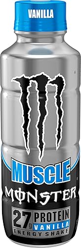Miniatura 3 de Muscle Monster Vanilla Energy Shake proteína  bebida energética 15 onzas paquete de 12