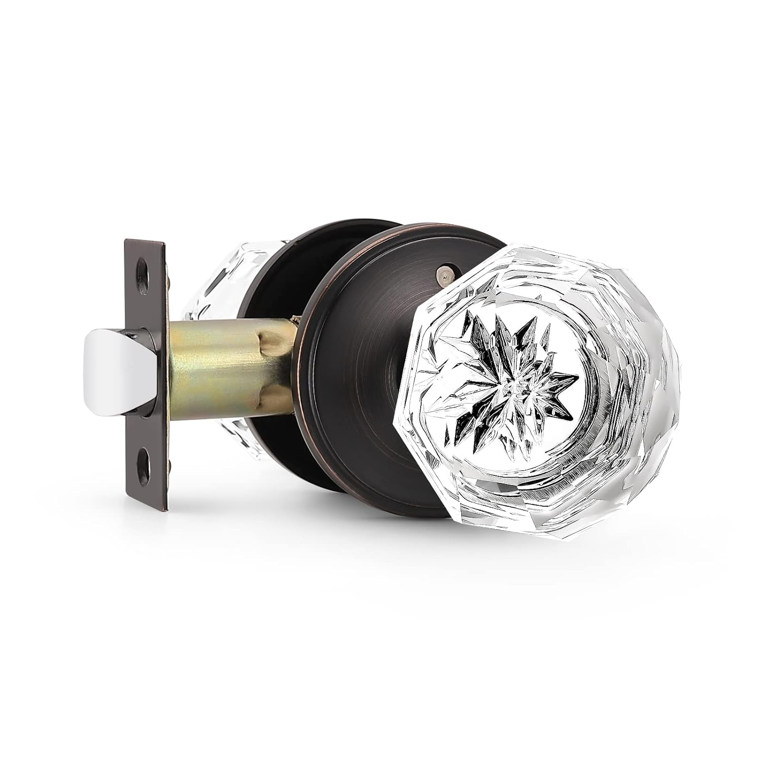 Probrico Hardware (1 Pack) Diamond Crystal Door Knobs, Keyless Knobs