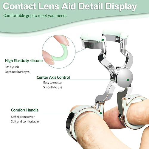 Miniatura 2 de Herramienta aplicadora de lentes de contacto — Pinzas de remoción de contactos oculares, insertador de lente escleral, estuche para lentes