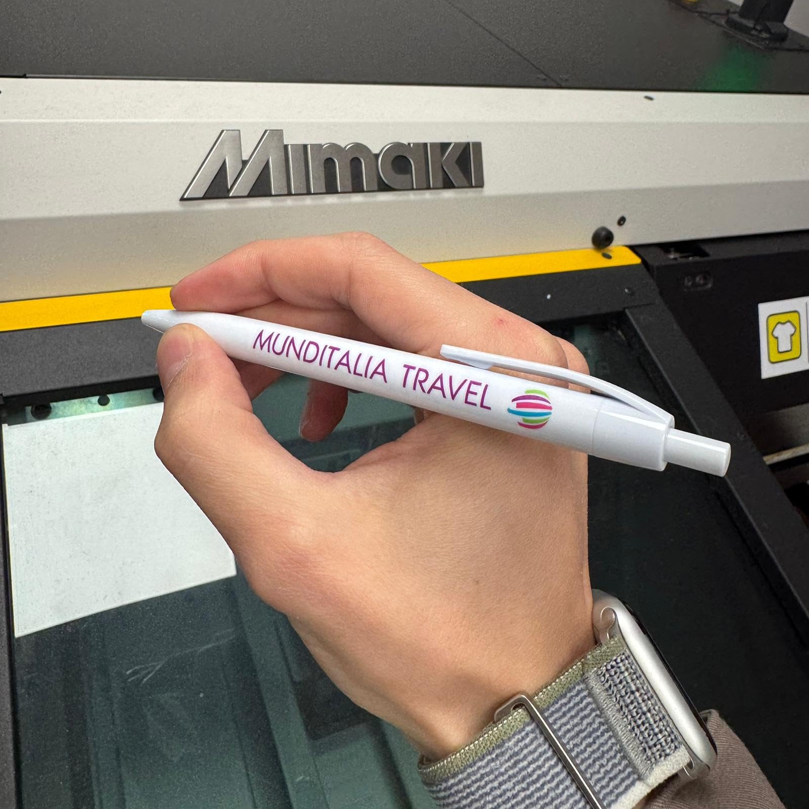 Generisch 100x Personalisierte Kugelschreiber mit Logo & Text Hochwertiger UV Druck Vollfarbig Werbekugelschreiber für Firmen Events & Geschenke (Weiß)