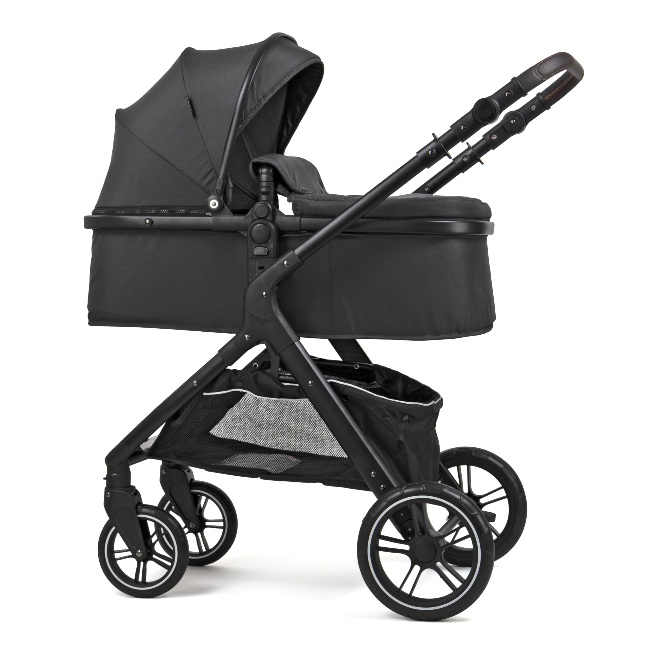 Pixini Nelio Kinderwagen Set 3in1 (schwarz) mit großem Zubehörpaket