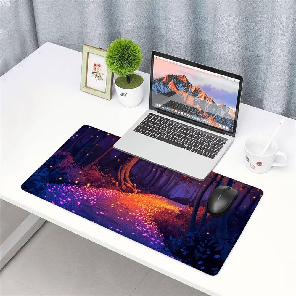 Alfombrilla de Mouse para Juegos, Nero, XXL, Antideslizante, Impermeable, Diseño de Albero, Extendido, Grande, 1200x600x3mm, para PC, Laptop, Ufficio, Famiglia d-452