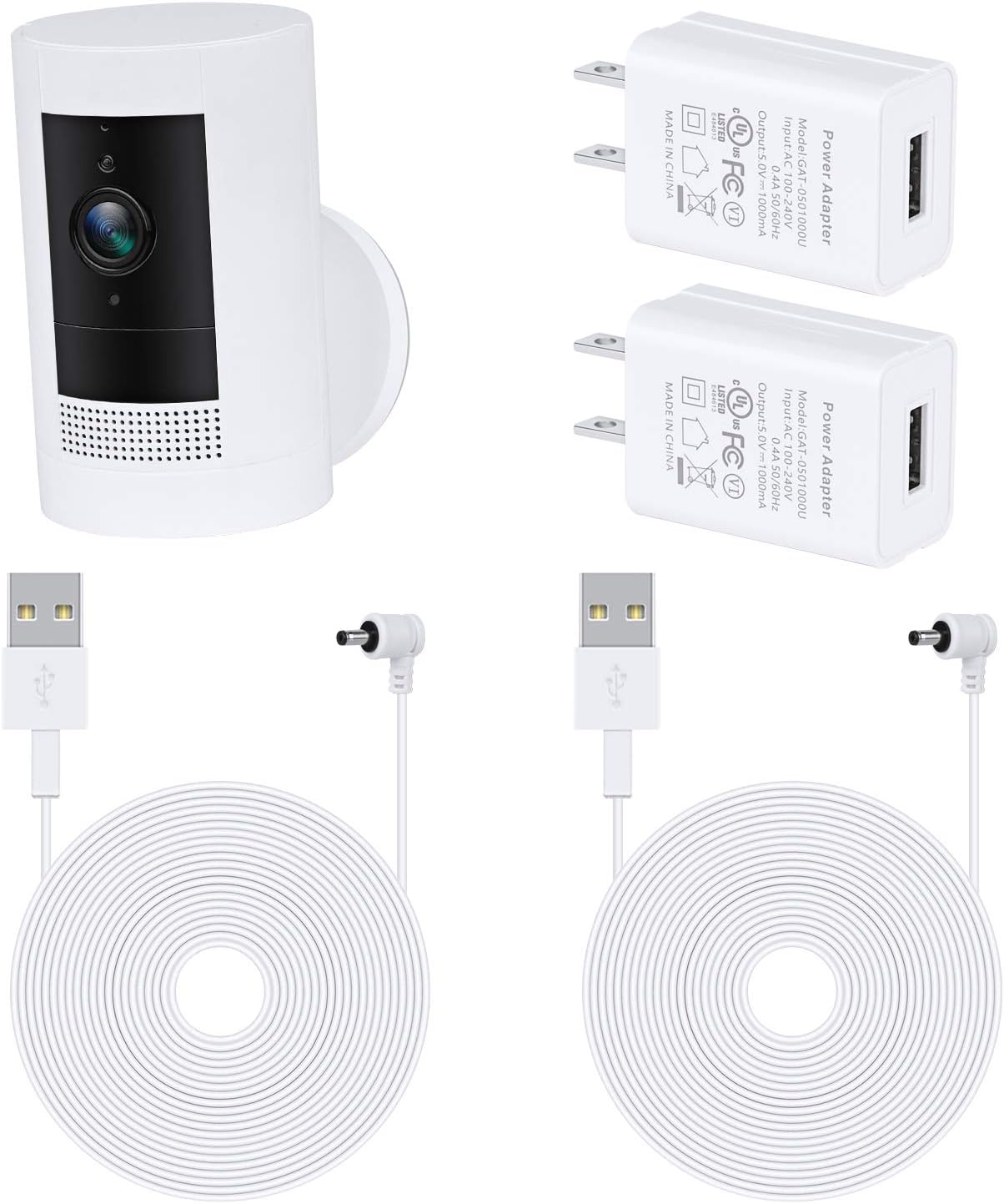 2Pack Power Adapter for Stick Up Cam Battery(3rd Gen), with 30ft/9m Weatherproof Outdoor Cable Continuously Charge Your Camera, No Need to Change The Batteries