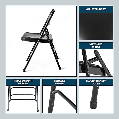 Miniatura 45 de OEF Furnishings Triple Brace Silla plegable de acero, azul Azul,Beige,Negro -,Marrón,Gris,https://www.amazon.com/dp/undefined