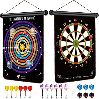 Rabosky Kids Magnetic Dart Board- Hot Toys for Christmas 2019 for Age 5 6 7 8 Boys with Gift Package- Interstellar Adventure New Gameplay - 12pcs Safety Magnetic Darts & 6 Extra Dart Flights - coolthings.us