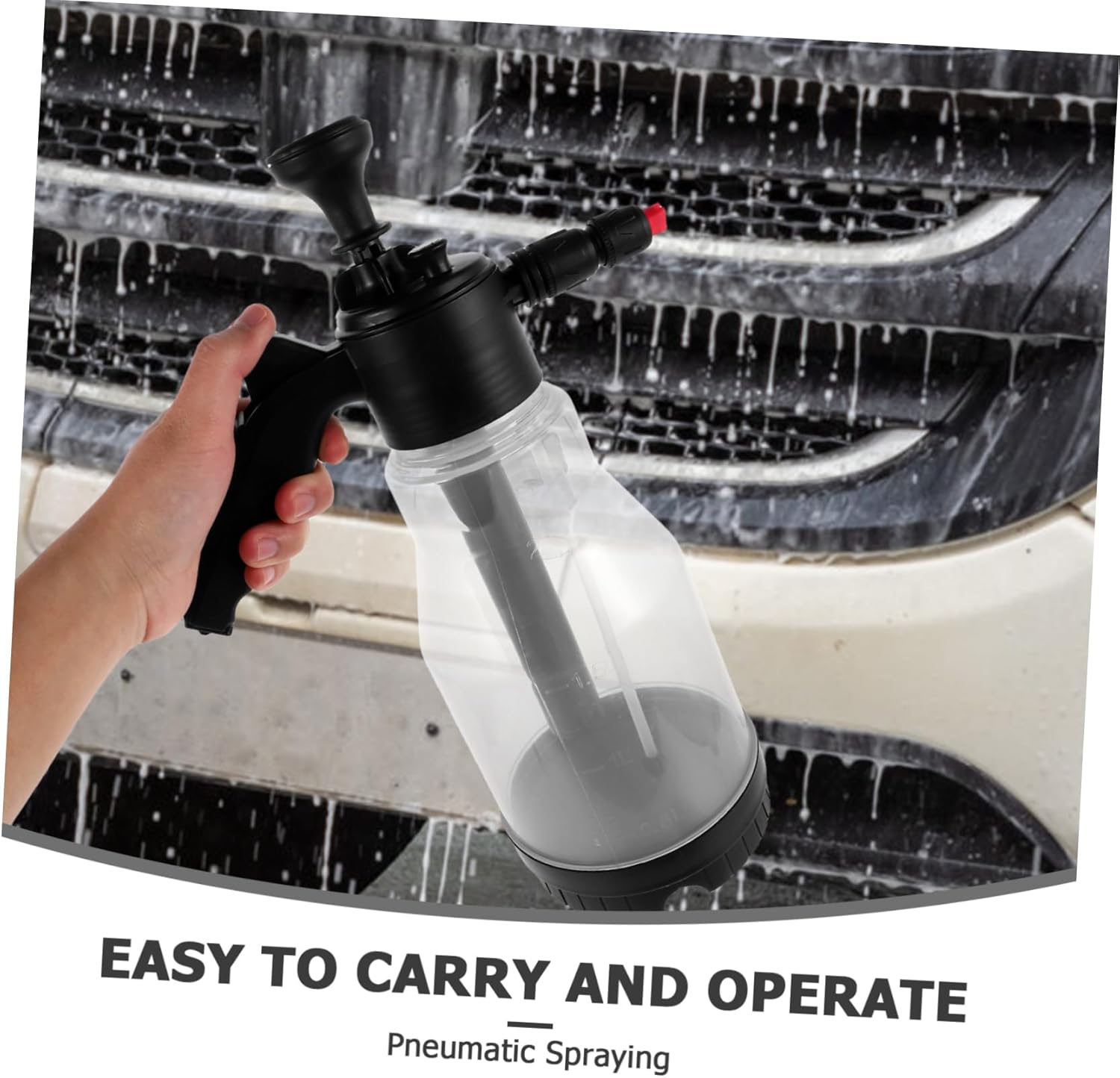 CHILDWEET Car Foaming Pump Sprayer Bottle Manual Pressurized Plastic Watering Tool for Care and Car Washing High-Pressure Garden Use
