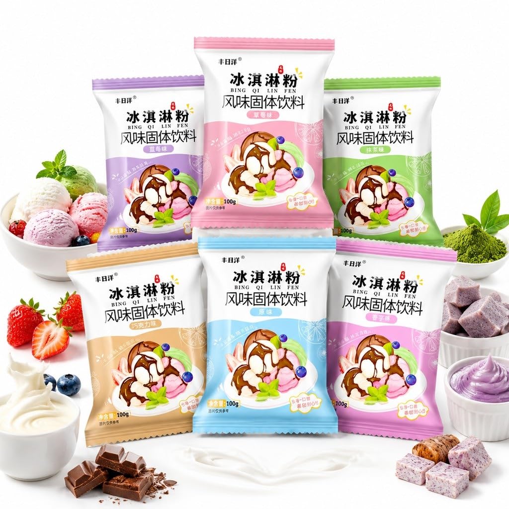 Paquete De Mezcla Helado 6 Sabores: Calidad Profesional For Bricolaje, Suministros Caseros/de Panadería, 100 G X Bolsas, Textura Suave Y Cremosa, Sin Máquina For Hacer Helados