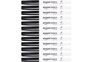 Amazon Basics Ultra Fine Tip Dry Erase Markers, Black, 12-Pack
