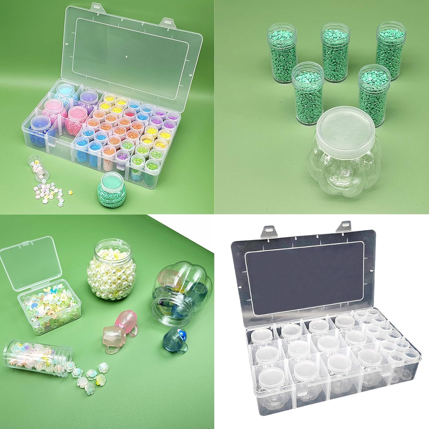 Multipurpose Beads Storage Container with Removable Labels Bottles for Crafting Jewelry Making and Home Organization Storage Box with Labels