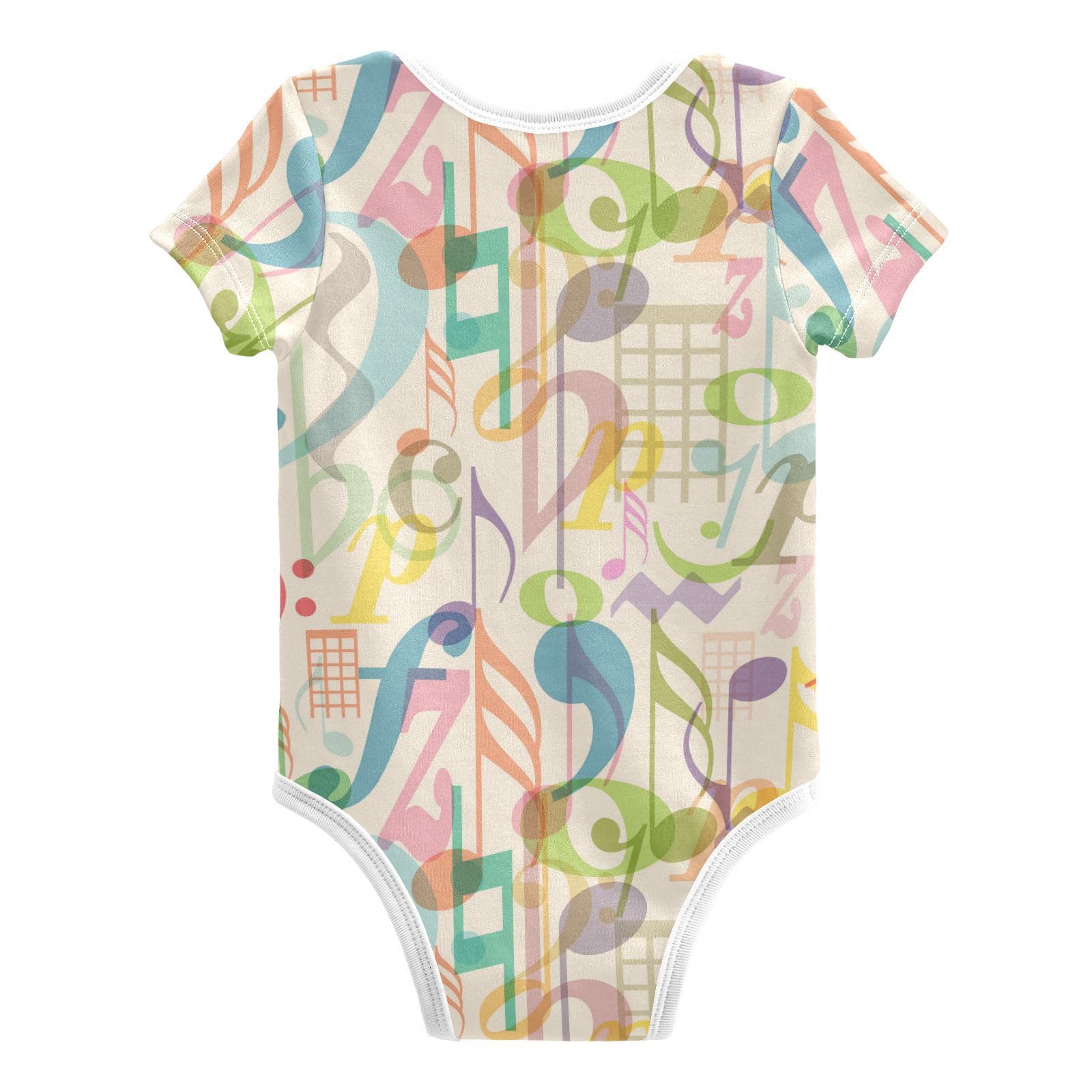 Musical Unisex Baby Bodysuit Cotton Symbols Baby Short Sleeve Clothes 18 Months for Boys Girls