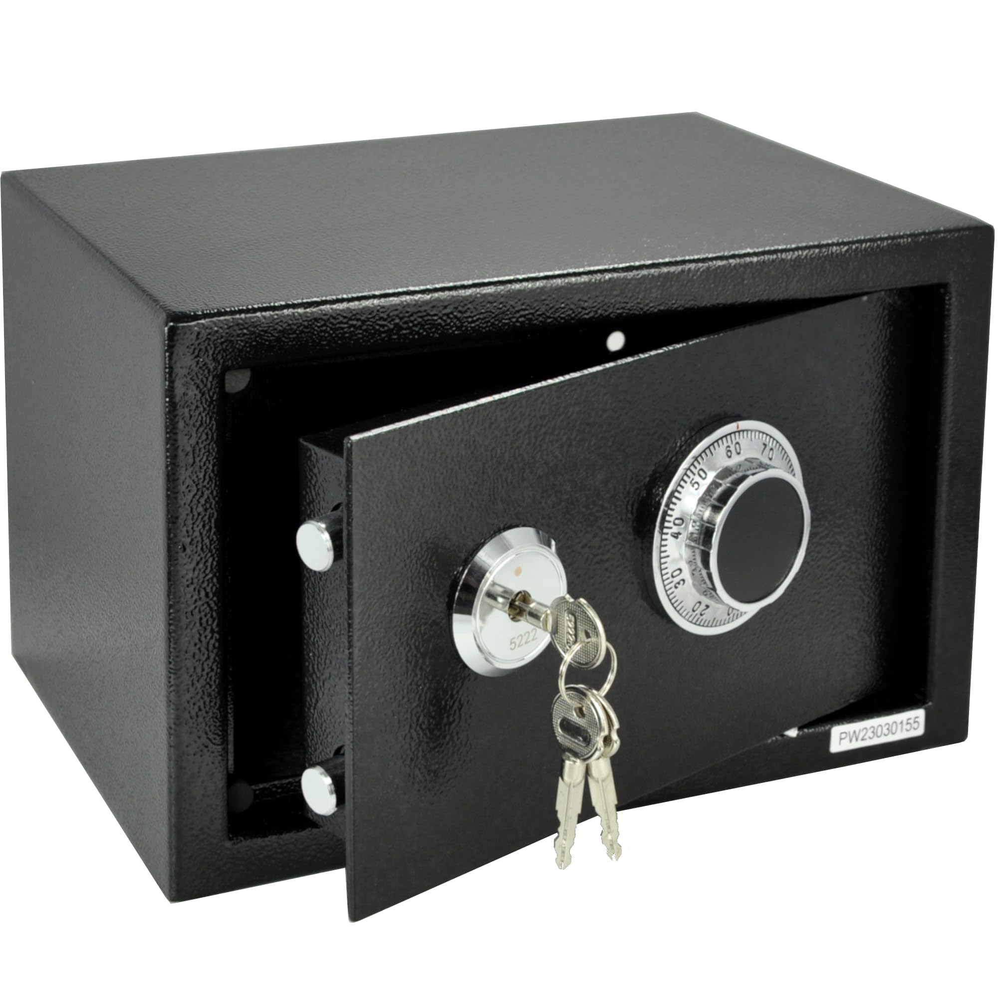 Caja fuerte para muebles, 30 x 20 x 20 cm, color negro | Cerradura mecánica de combinación + cerradura de doble barba, caja fuerte para armario, caja fuerte de pared, 8 kg
