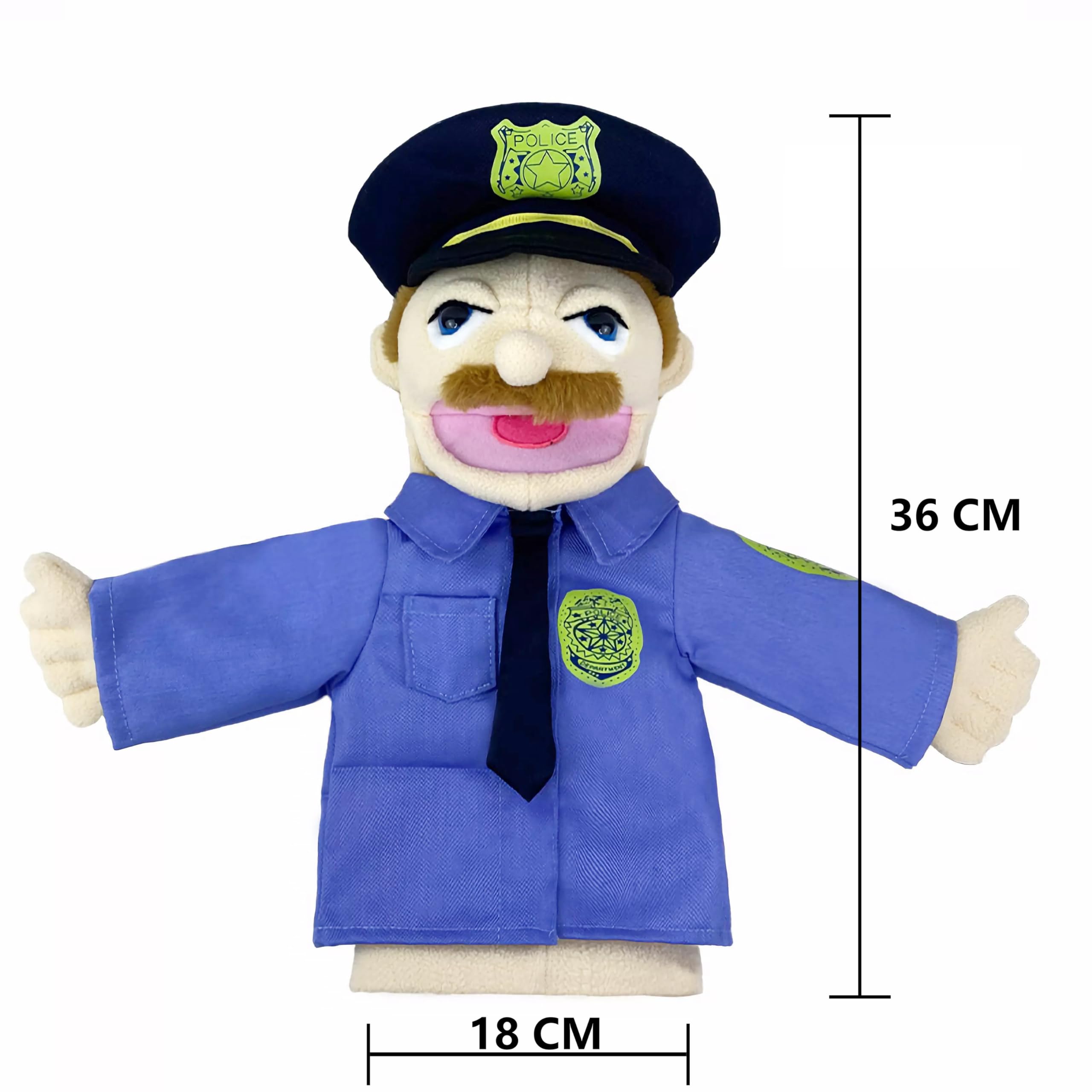 LOMTRATS Theater Hand Puppets for kids,Includes Teacher, policeman, farmer, pirate, detective - Image 2