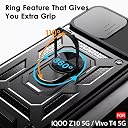 TheGiftKart Tough Armor Bumper Back Cover Case for iQOO Z10 5G / Vivo T4 5G | Rotating Camera Cover, Kickstand & Ring Holder | 360° Protection Cover for iQOO Z10 / Vivo T4 (PC & TPU, Black) gallery image